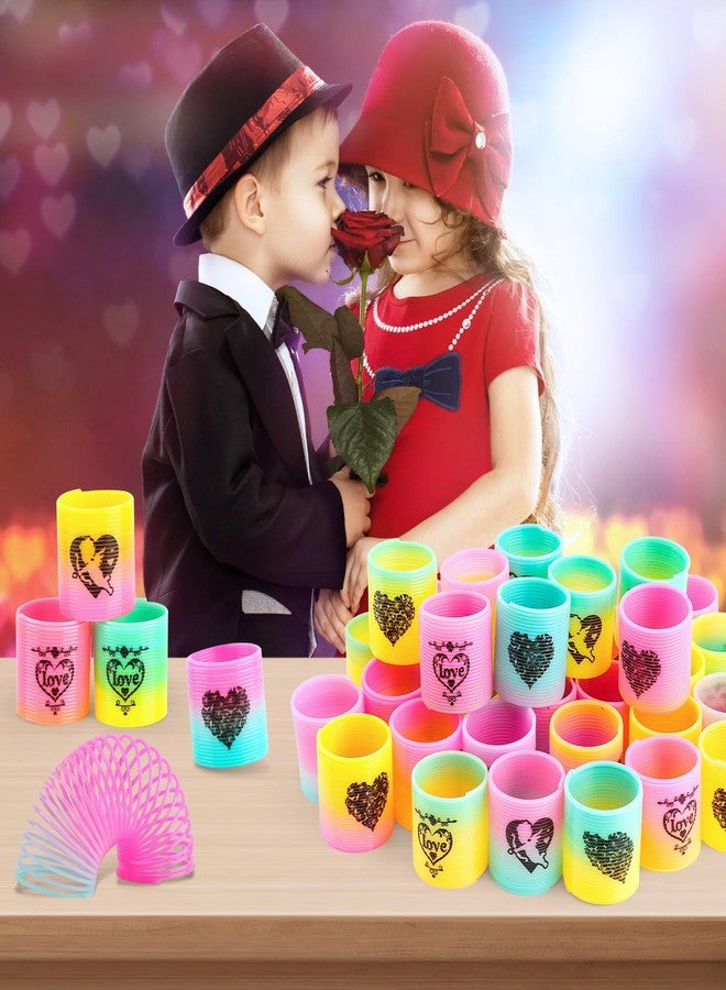 CLEVERZONE 36 Packs Spring Rainbow Magic Fidget Stress Coil Mini Springs Bulk Toys Valentine's Day Wedding Party Favor Goodie Bag Stuffers For Kids Boys Girls (Love) - Image 5